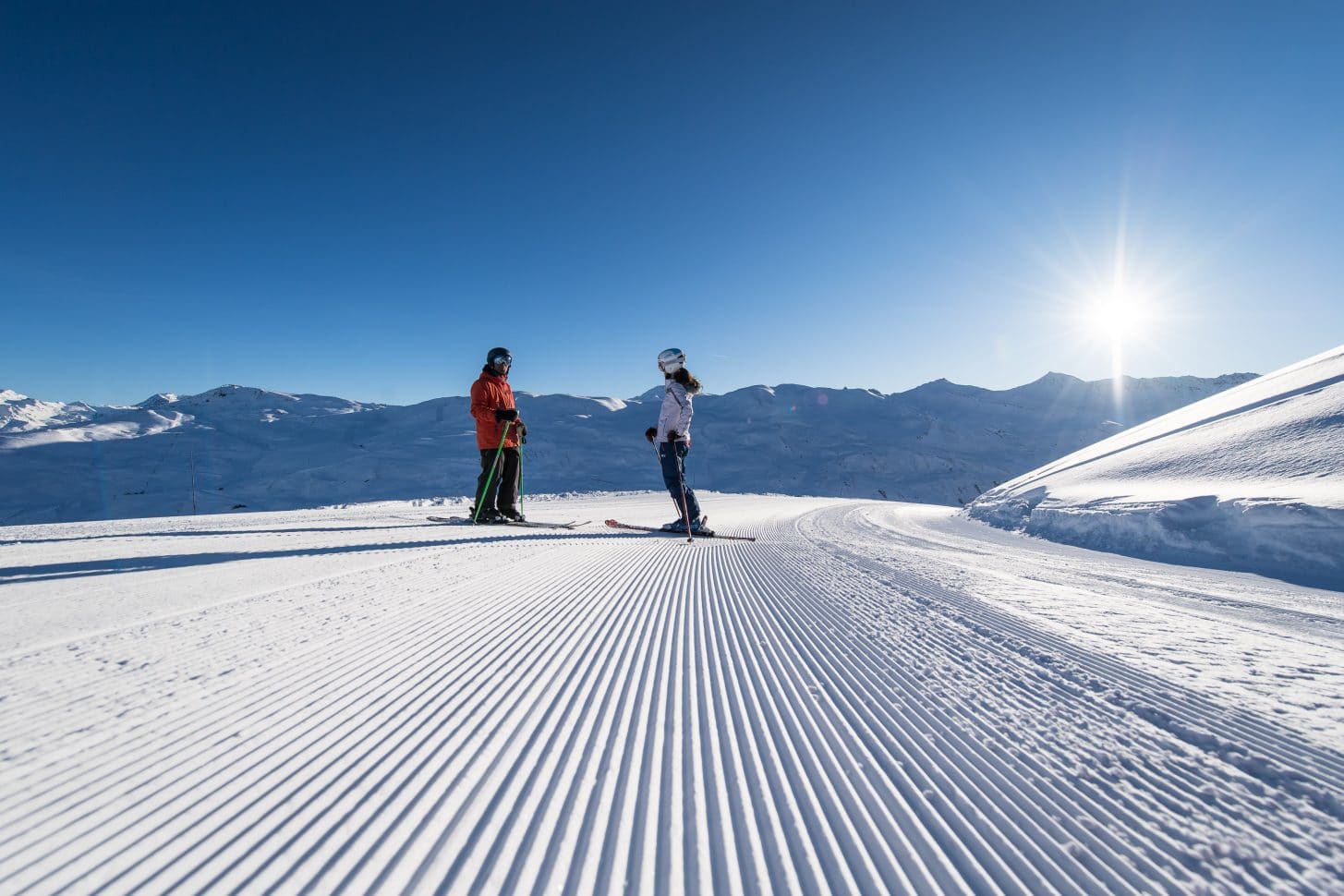 Ski de piste en couple à Valloire